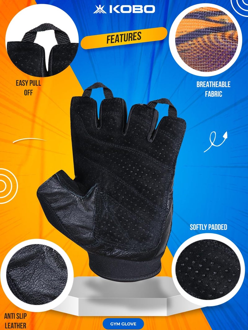 Kobo WTG-60 Weight Lifting Gym Gloves Hand Protector for Fitness Training - Image 3