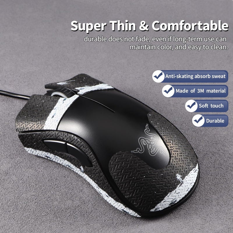 immoenuc Mouse Grip Tape sticker for Razer DeathAdder Essential Mouse Anti Slip Skin Self-Adhesive,Pre-Cut,Sweat-Resistant Game Mouse Accessories(Earth Pattern) - Image 3