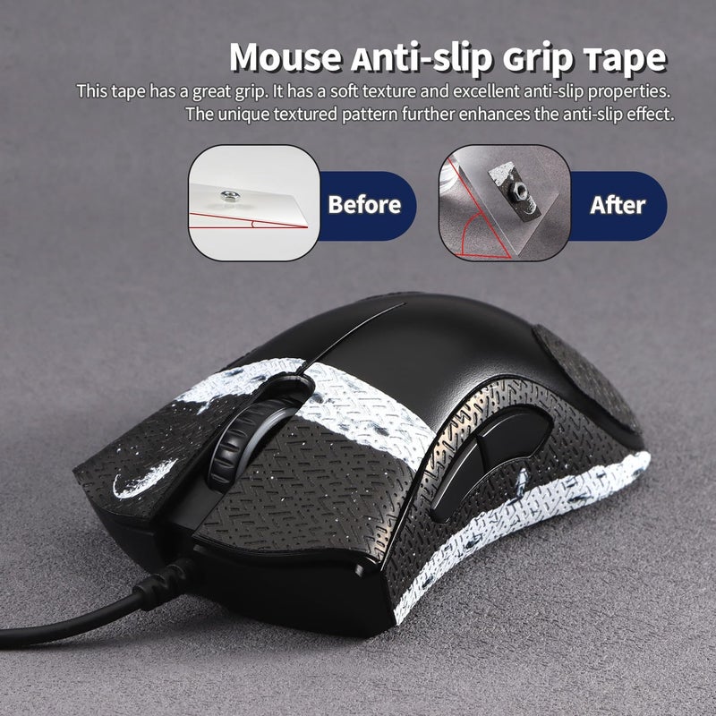 immoenuc Mouse Grip Tape sticker for Razer DeathAdder Essential Mouse Anti Slip Skin Self-Adhesive,Pre-Cut,Sweat-Resistant Game Mouse Accessories(Earth Pattern) - Image 5