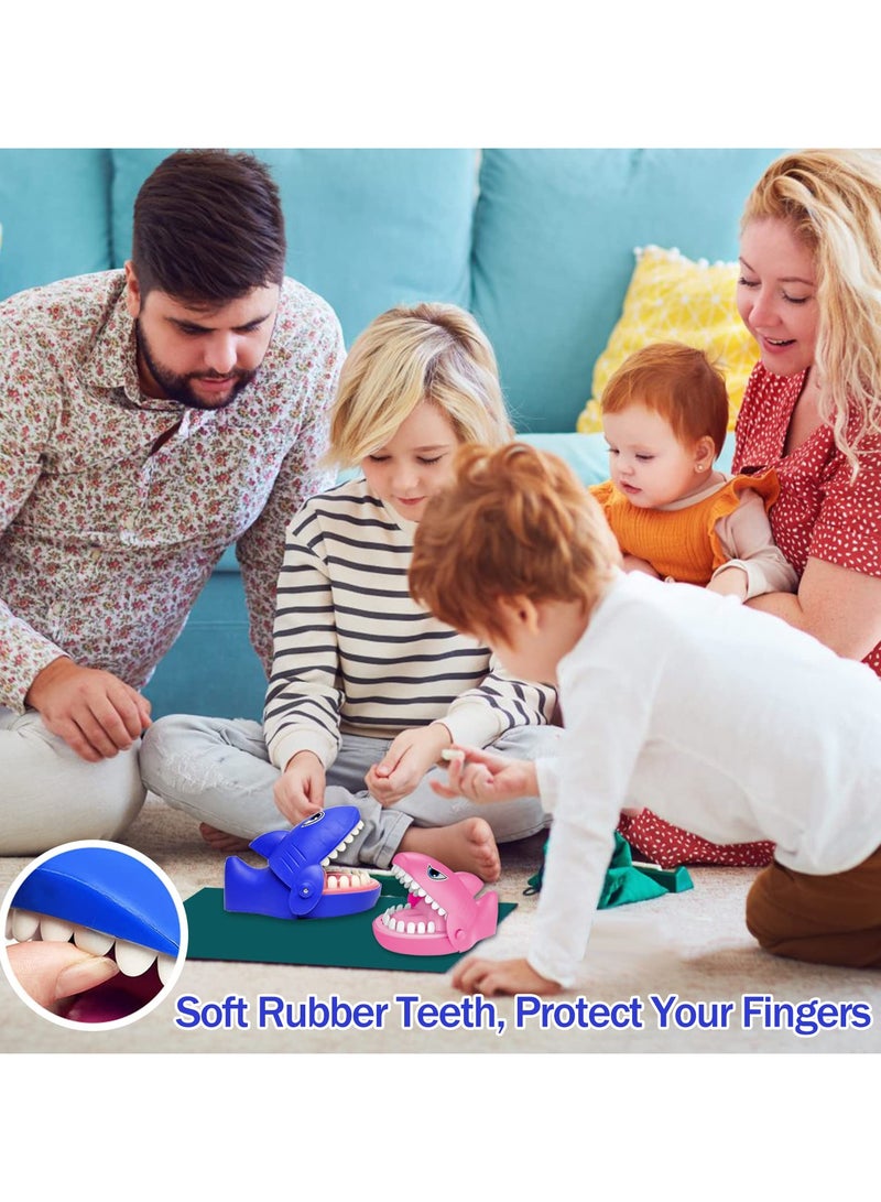 Flushrenic Shark mouth biting finger toy，Shark Mouth Bite Finger Game Toy for Kid, Fun Travel Size Shark Teeth Game, Daring Test Game for Kids，Toddler Adult Gift Party Favor Gift Dark (Blue) - Image 4
