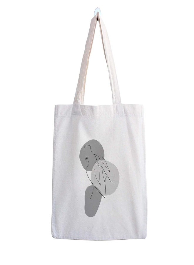 ARTBUG Tote Bag for Women, Aesthetic, Stylish, Ecofriendly, For College Girls, Office, Beach and Outings -Abstract Female Line Art Printed Canvas D - 358 - Image 1