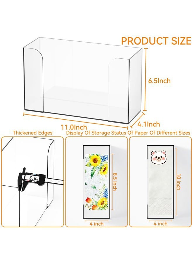 Cq acrylic Countertop Paper Towel Dispenser,Folded Paper Towel Holder,Clear Guest Towel Napkin Holder, Suitable for Z-fold, C-fold or Multi-Fold Paper Towels,Pack of 1 - Image 3