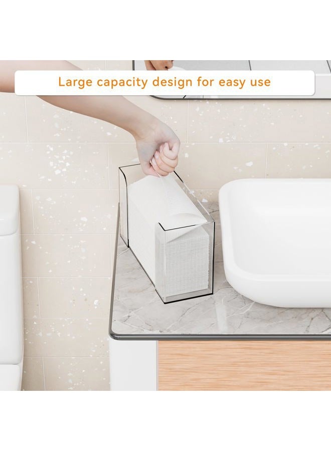 Cq acrylic Countertop Paper Towel Dispenser,Folded Paper Towel Holder,Clear Guest Towel Napkin Holder, Suitable for Z-fold, C-fold or Multi-Fold Paper Towels,Pack of 1 - Image 4