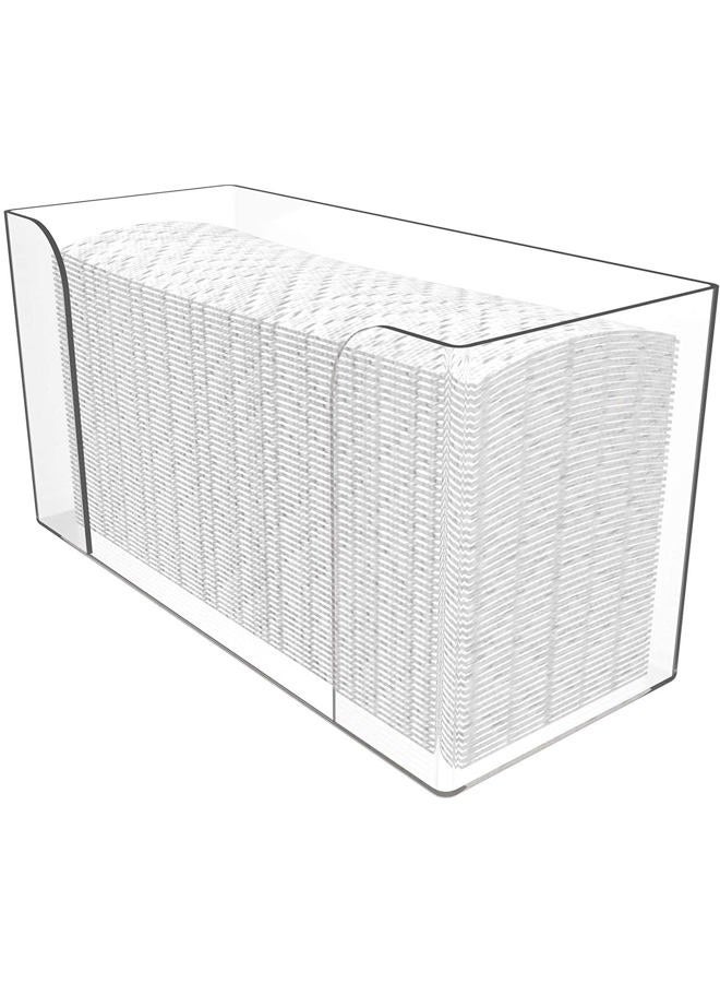 Cq acrylic Countertop Paper Towel Dispenser,Folded Paper Towel Holder,Clear Guest Towel Napkin Holder, Suitable for Z-fold, C-fold or Multi-Fold Paper Towels,Pack of 1 - Image 1