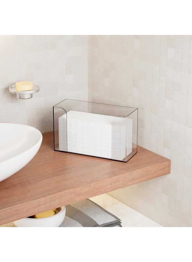 Cq acrylic Countertop Paper Towel Dispenser,Folded Paper Towel Holder,Clear Guest Towel Napkin Holder, Suitable for Z-fold, C-fold or Multi-Fold Paper Towels,Pack of 1 - Image 2
