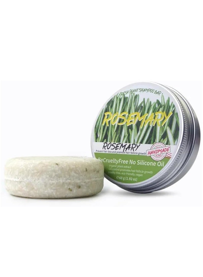 NIKITA.VIVI بار شامبو نمو الشعر روزماري 60 جرام يمنع تساقط الشعر ويعزز نمو بصيلات الشعر صابون روزماري عضوي للتحكم في الزيت تنظيف عميق تهدئة فروة الرأس تقوية جذور الشعر - Image 4