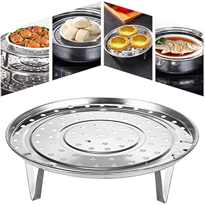 WUZIA 2Pcs Stainless Steel Steamer Basket Egg Rack Set Durable Kitchen Dining Pot Accessories For Efficient Cooking - Image 5