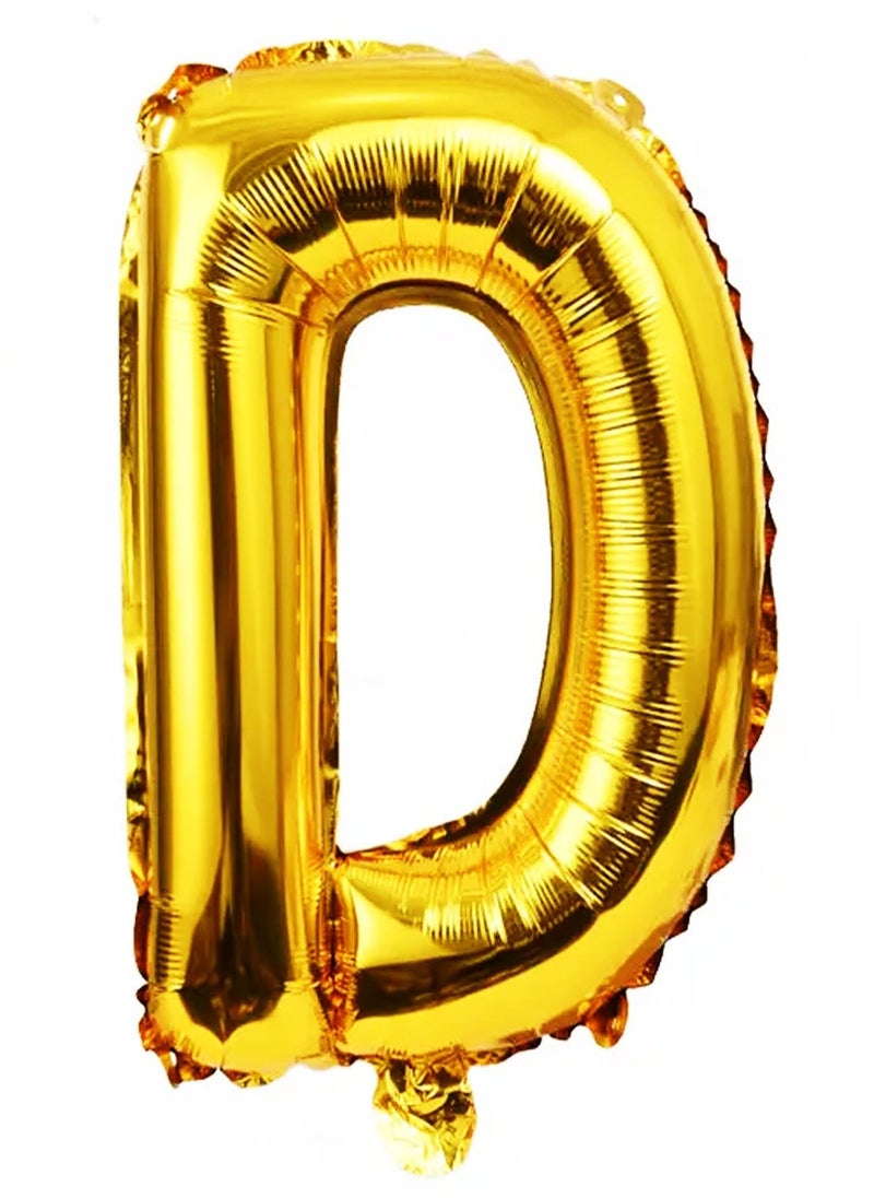 PARTY FUN 32 Inch Foil Letter Balloon Letter D Golden Colour Perfect for Party and Birthdays - Image 2