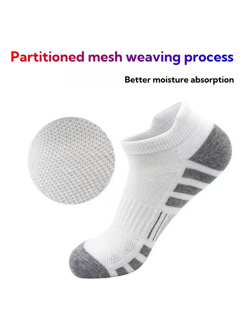 نوفولان جوارب رياضية رجالية للجري - عبوة من 6 جوارب رياضية للرجال، تتضمن 3 أزواج سوداء و3 أزواج بيضاء، ماصة للرطوبة، مصنوعة من نسيج شبكي يسمح بالتهوية، مانعة للانزلاق، مناسبة للجري وكرة السلة - Image 5