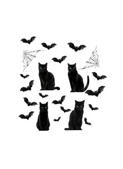 Halloween Decorations Wall Stickers,Different Pattern Scary Stickers,Horrible Window Cling Stickers Door Decals for Halloween Party Haunted House,Indoor Outdoor Waterproof PVC Stickers Decor (Cat)