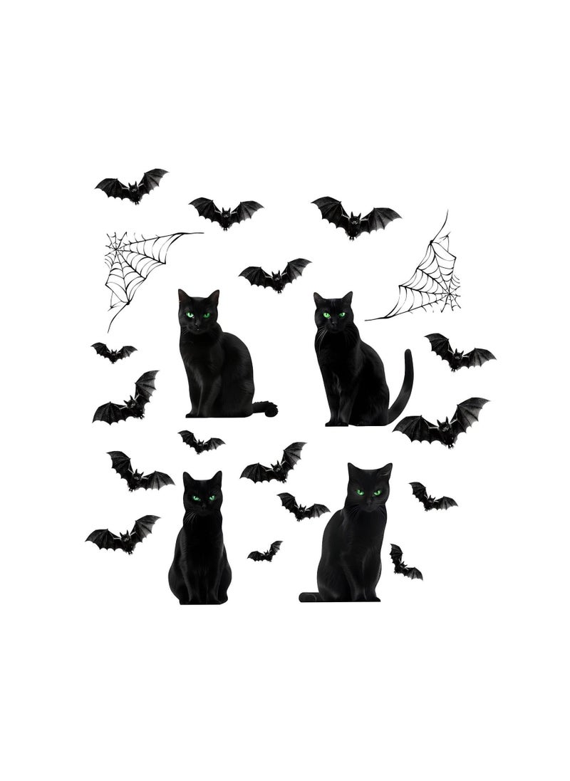 Generic - Halloween Decorations Wall Stickers,Different Pattern Scary Stickers,Horrible Window Cling Stickers Door Decals for Halloween Party Haunted House,Indoor Outdoor Waterproof PVC Stickers Decor (Cat) - Image 1