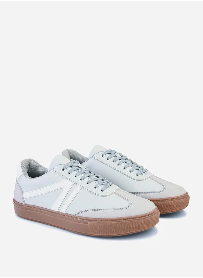 Styli Panelled Gum Sole Lace Up Sneakers