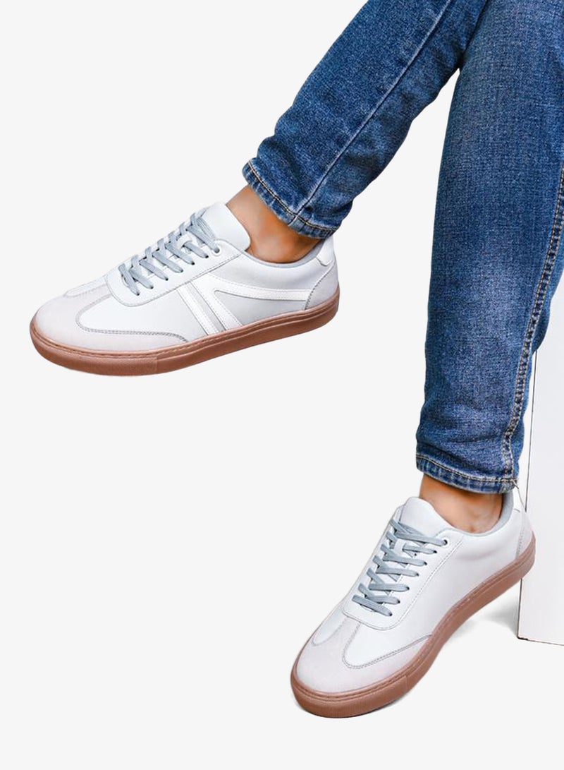 Styli Active Panelled Gum Sole Lace Up Sneakers - Image 1