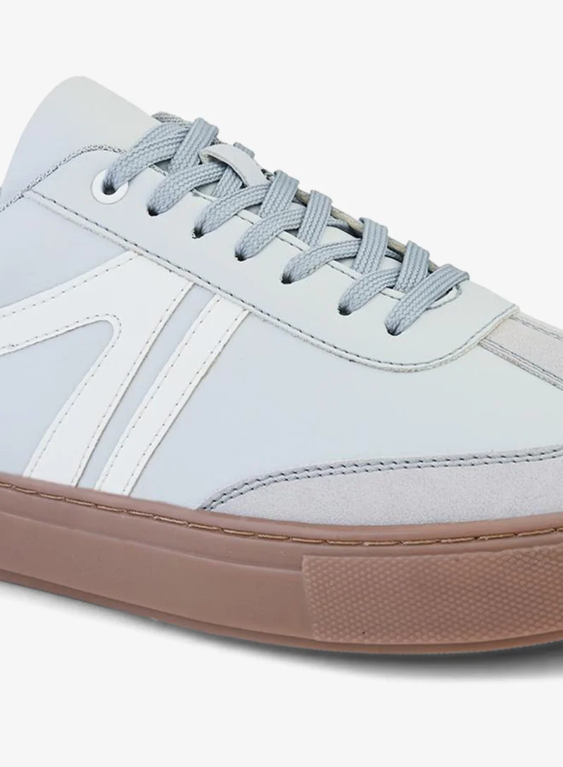 Styli Panelled Gum Sole Lace Up Sneakers