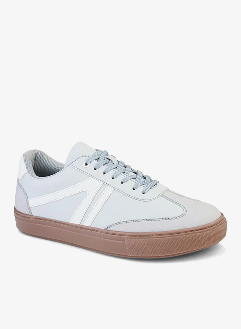 Styli Panelled Gum Sole Lace Up Sneakers