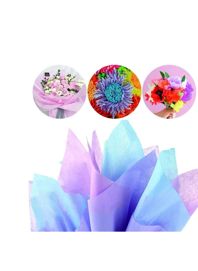FLAMINGO Gift Wrapping Tissue Paper, 10 Sheets Tissue Paper Breathable Flower Wrapping Lining Paper Square Solid Color Bouquet Paper Art Tissue for Packaging Craft Project Flower Making, 50cmx75cm 10different colour  - Image 2