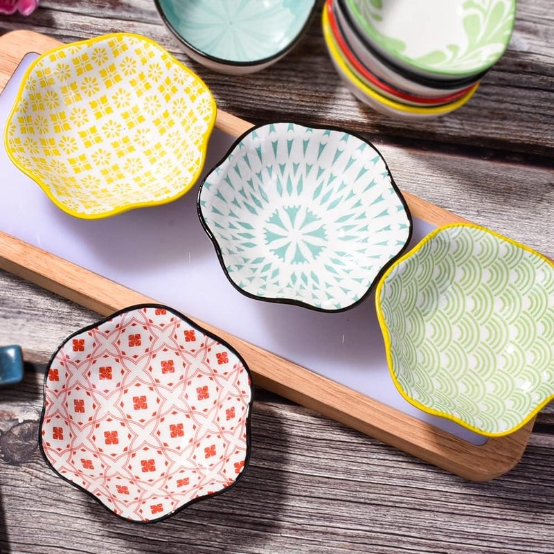 BOSILI Ceramic Soy Sauce Dish of 4 Japanese Dipping Dishes Sauce Cups - Image 5