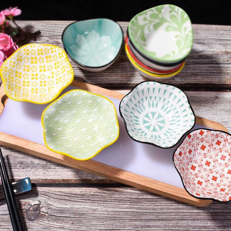 BOSILI Ceramic Soy Sauce Dish of 4 Japanese Dipping Dishes Sauce Cups - Image 4