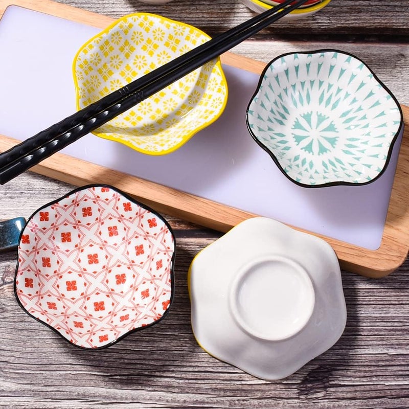 BOSILI Ceramic Soy Sauce Dish of 4 Japanese Dipping Dishes Sauce Cups - Image 3