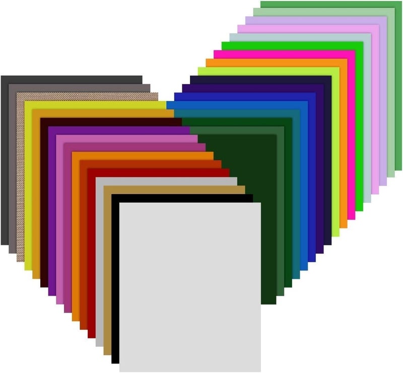 JANDJPACKAGING Heat Transfer Vinyl Bundle - 43 Pack 12" x 10" PU Iron on Vinyl for T-Shirt, 32 Assorted Colors HTV Vinyl for Heat Press Machine - Easy to Cut, Weed & Transfer - Image 1