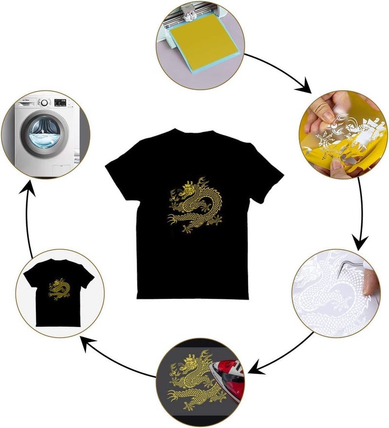 JANDJPACKAGING Heat Transfer Vinyl Bundle - 43 Pack 12" x 10" PU Iron on Vinyl for T-Shirt, 32 Assorted Colors HTV Vinyl for Heat Press Machine - Easy to Cut, Weed & Transfer - Image 4