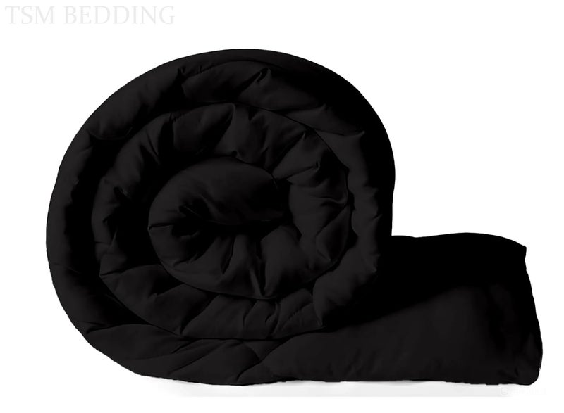 TSM BEDDING 500 GSM Hotel Down Comforter Microfiber Winter Heavy Quilt RajaiAll Season Warm Fluffy UltraSoft Comforter 92 x 106 Inches233cm x 269cm King SizeBlack - Image 2