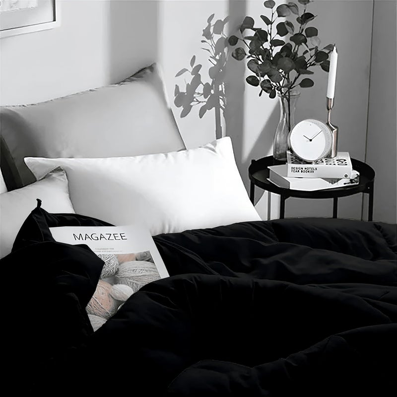 TSM BEDDING 500 GSM Hotel Down Comforter Microfiber Winter Heavy Quilt RajaiAll Season Warm Fluffy UltraSoft Comforter 92 x 106 Inches233cm x 269cm King SizeBlack - Image 3