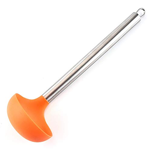Clazkit Silicone Serving Spoon with Heat Resistant Silicone Covering Head and Stay-Cool Stainless Steel Handle,YH854 - Image 3