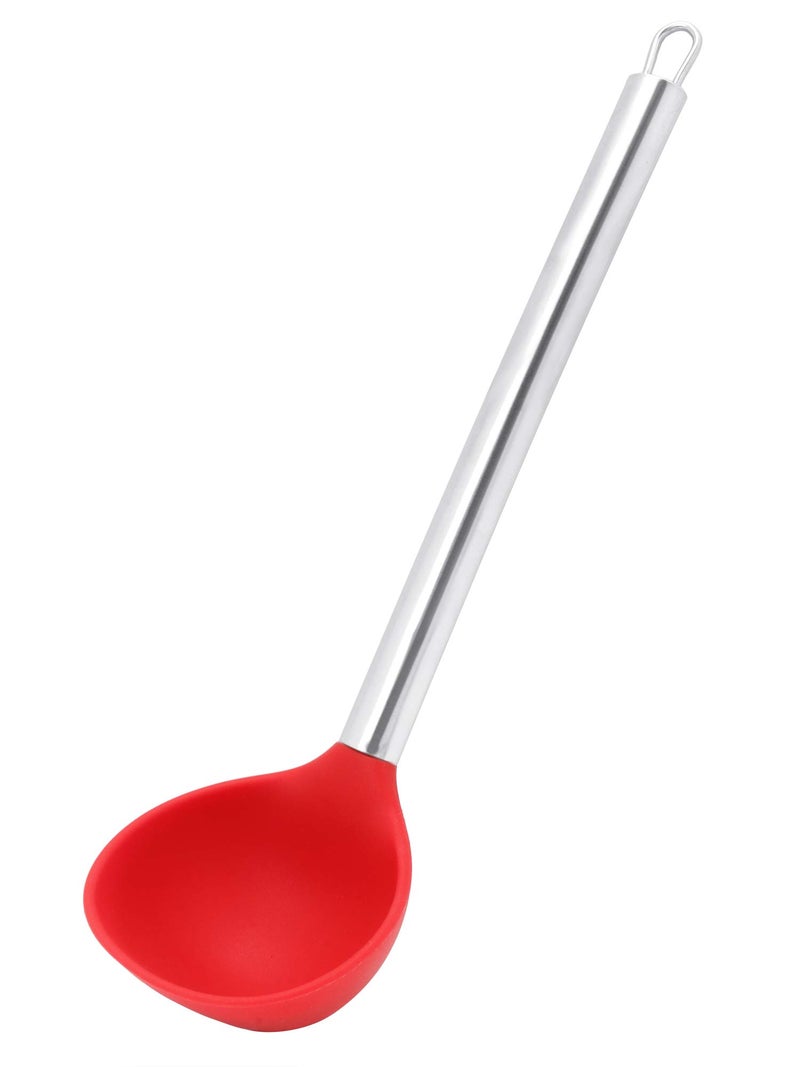 Clazkit Silicone Serving Spoon with Heat Resistant Silicone Covering Head and Stay-Cool Stainless Steel Handle,YH854 - Image 2
