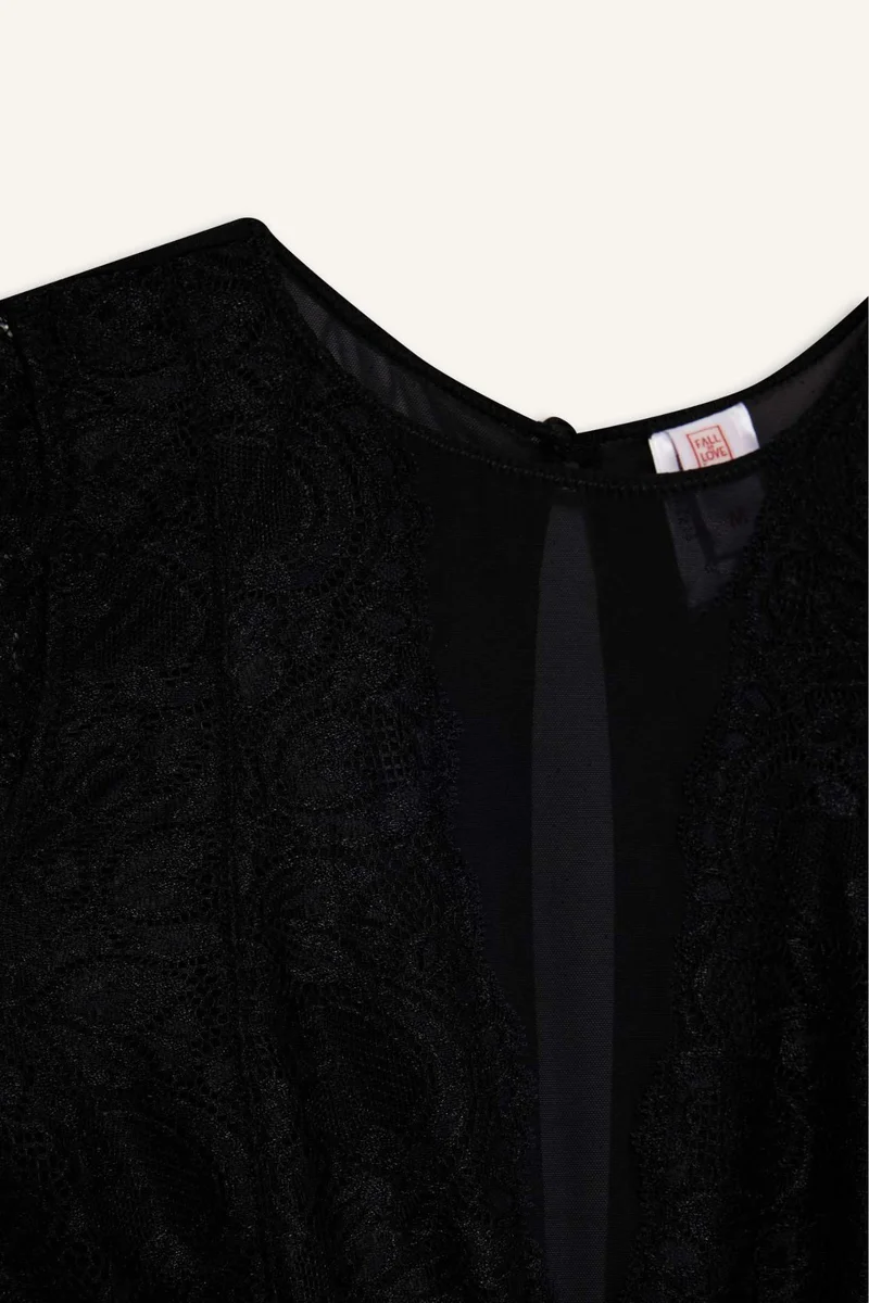 DeFacto Lace up Lace Detail Bodysuit