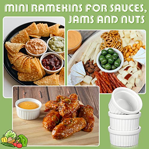 Amyhill 24 Pcs 1 oz Mini Ramekins Small Porcelain Tiny Dipping Sauce Cups Dessert Cups Exactly Designed for Souffle Dish Salsa and Jams - Image 5