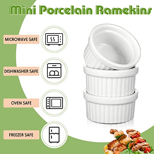 Amyhill 24 Pcs 1 oz Mini Ramekins Small Porcelain Tiny Dipping Sauce Cups Dessert Cups Exactly Designed for Souffle Dish Salsa and Jams - Image 3
