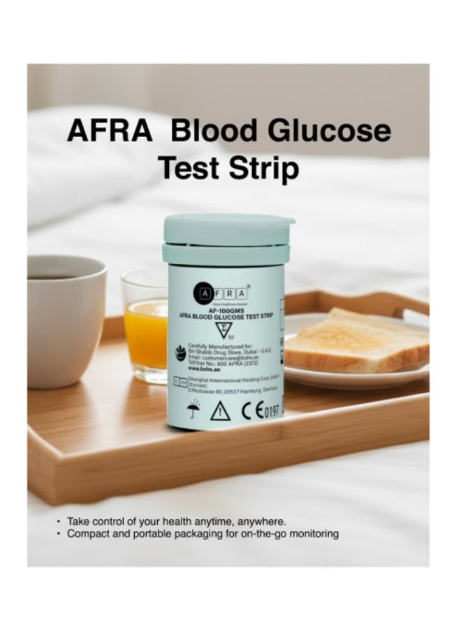 AFRA Blood Glucose Test Strips (50'S) - Accurate & Reliable For Monitoring Blood Sugar Levels - - Image 4