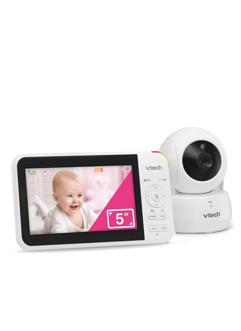 VTech VM924 Remote Pan-Tilt-Zoom Video Baby Monitor 5 LCD Screen, Up to 17 Hrs Video Streaming, Night Vision, Up to 1000ft Range, Soothing Sounds, 2-Way Talk, Temperature Sensor,Secured Transmission