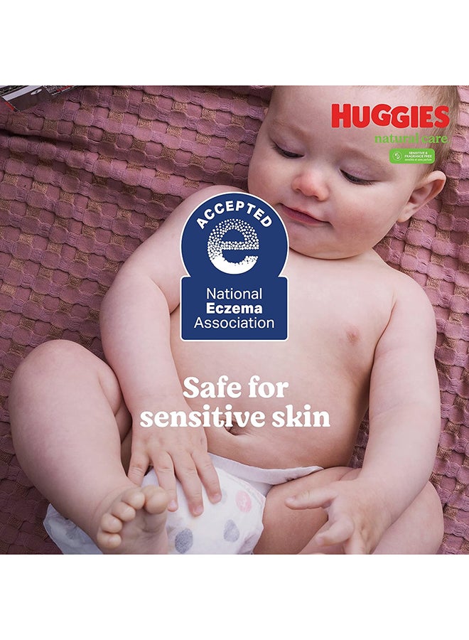 HUGGIES مناديل العناية الطبيعية للأطفال الحساسة، بدون رائحة، مضادة للحساسية، 99% ماء نقي، 12 عبوة قابلة للطي (768 منديل إجمالي)، قد تختلف العبوة