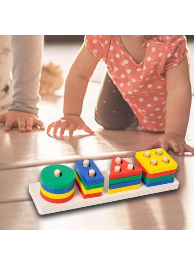 Wooden Geometric Shape Sorting Game - Image 1