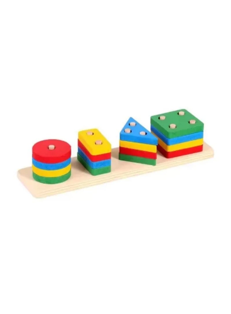 Wooden Geometric Shape Sorting Game - Image 2