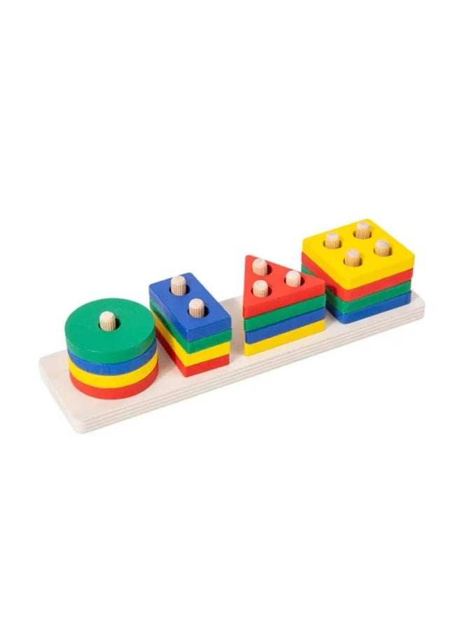 Wooden Geometric Shape Sorting Game - Image 3