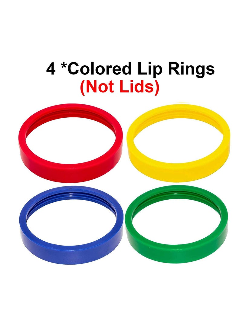 Barakah 16oz Bullet Cups Compatible with Magic Bullet Blender 250W MB-1001, Includes Colored Lip Rings, Pack of 4 - Image 5