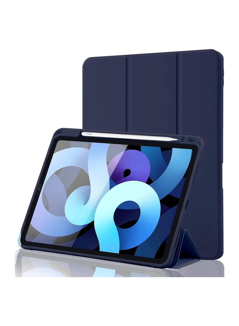 ELTRAZONE Hocase for Galaxy Tab S6 Lite 10.4 Case, PU Leather Tri-Fold Flip Case with Auto Sleep Wake Feature, Soft TPU Back Cover for Samsung Galaxy Tab S6 Lite 10.4" (SM-P610/P615) 2020 - Royal Purple Flowers - Image 1