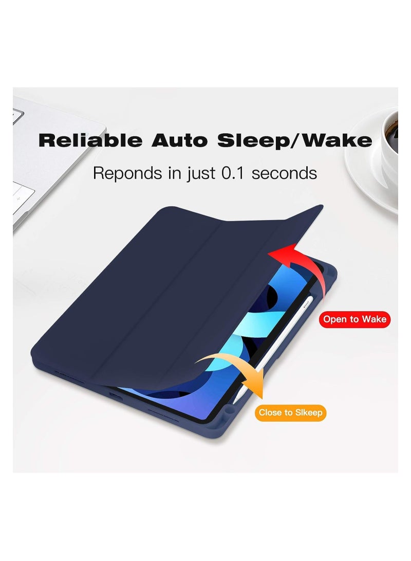 ELTRAZONE Hocase for Galaxy Tab S6 Lite 10.4 Case, PU Leather Tri-Fold Flip Case with Auto Sleep Wake Feature, Soft TPU Back Cover for Samsung Galaxy Tab S6 Lite 10.4" (SM-P610/P615) 2020 - Royal Purple Flowers - Image 4