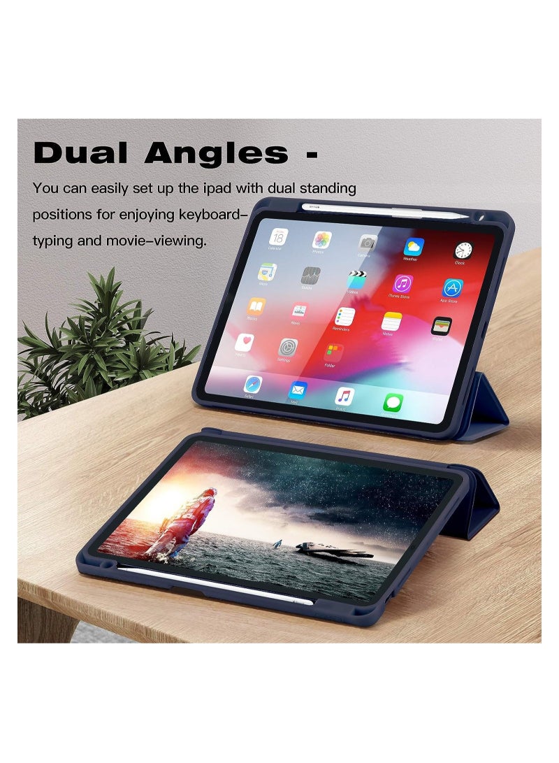 ELTRAZONE Hocase for Galaxy Tab S6 Lite 10.4 Case, PU Leather Tri-Fold Flip Case with Auto Sleep Wake Feature, Soft TPU Back Cover for Samsung Galaxy Tab S6 Lite 10.4" (SM-P610/P615) 2020 - Royal Purple Flowers - Image 5