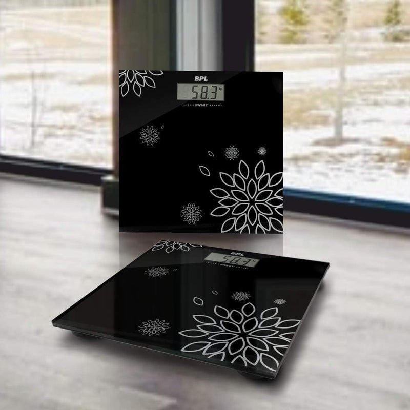 BPl Medical Technologies PWS-01+ Personal Weighing Scale for Highly Accurate Digital Bathroom Body Scale, Precisely Measures Weight Up to 180Kg - Black - Image 5