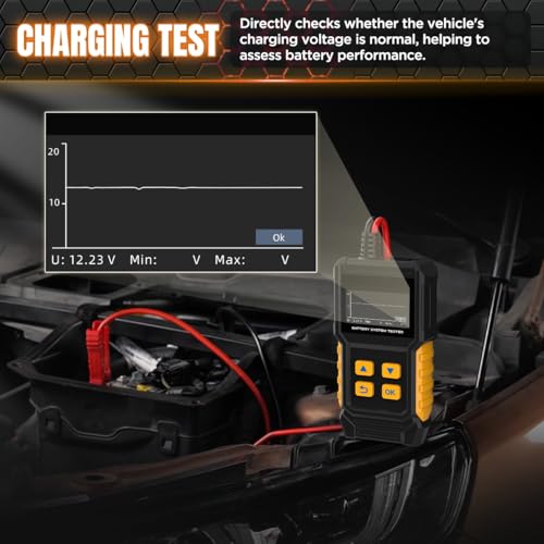 YUANRI Car Battery Tester 12V 24V Automotive Battery Load Tester 30-2000 CCA, Auto Alternator Tester Charging Cranking System Testing for Car Truck Motorcycle ATV SUV Boat - Image 5