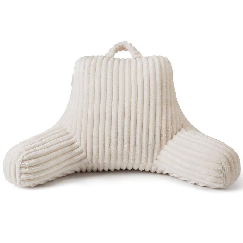 Blissful Diary Reading Pillow for Sitting in Bed, Flannel Back Pillow Bed Sitting Up for Adult & Children, Backrest Cushion for Sit Up in Couch or Floor, Dorm Essentials, Cream White - Image 4