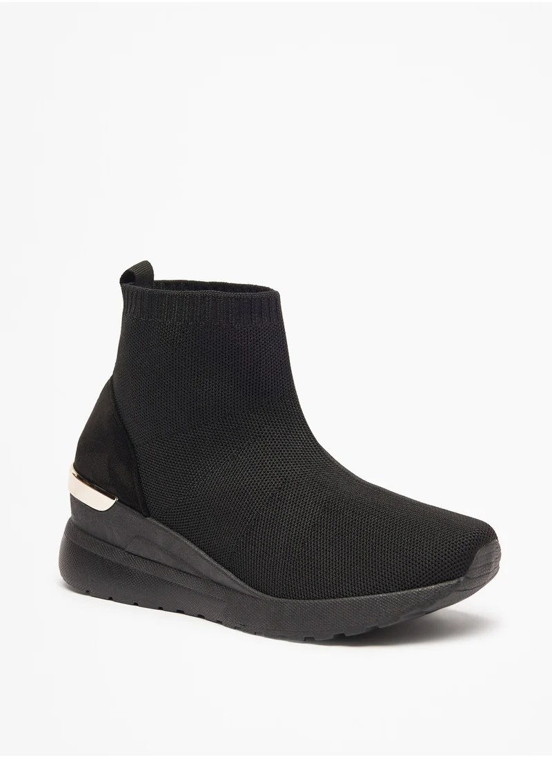 Flora Bella By Shoexpress Womens Textured Slip-On Ankle Boots with Pull Tabs