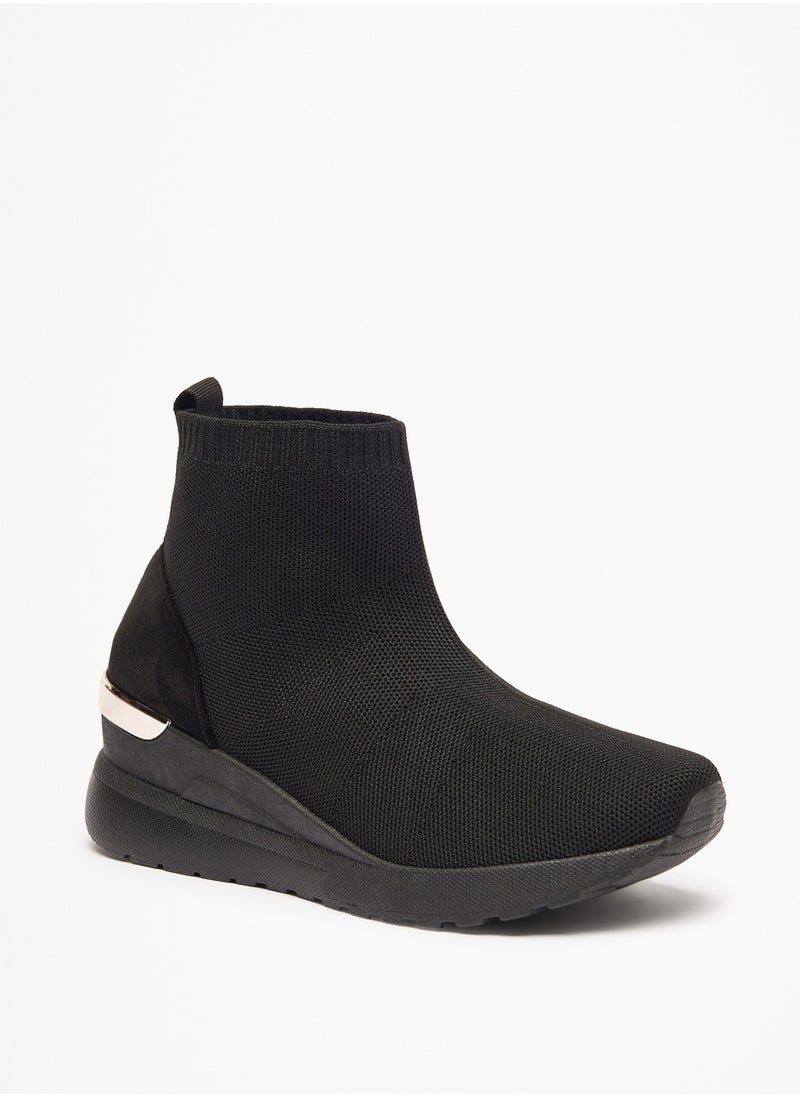 Flora Bella By Shoexpress - Womens Textured Slip-On Ankle Boots with Pull Tabs - Image 1