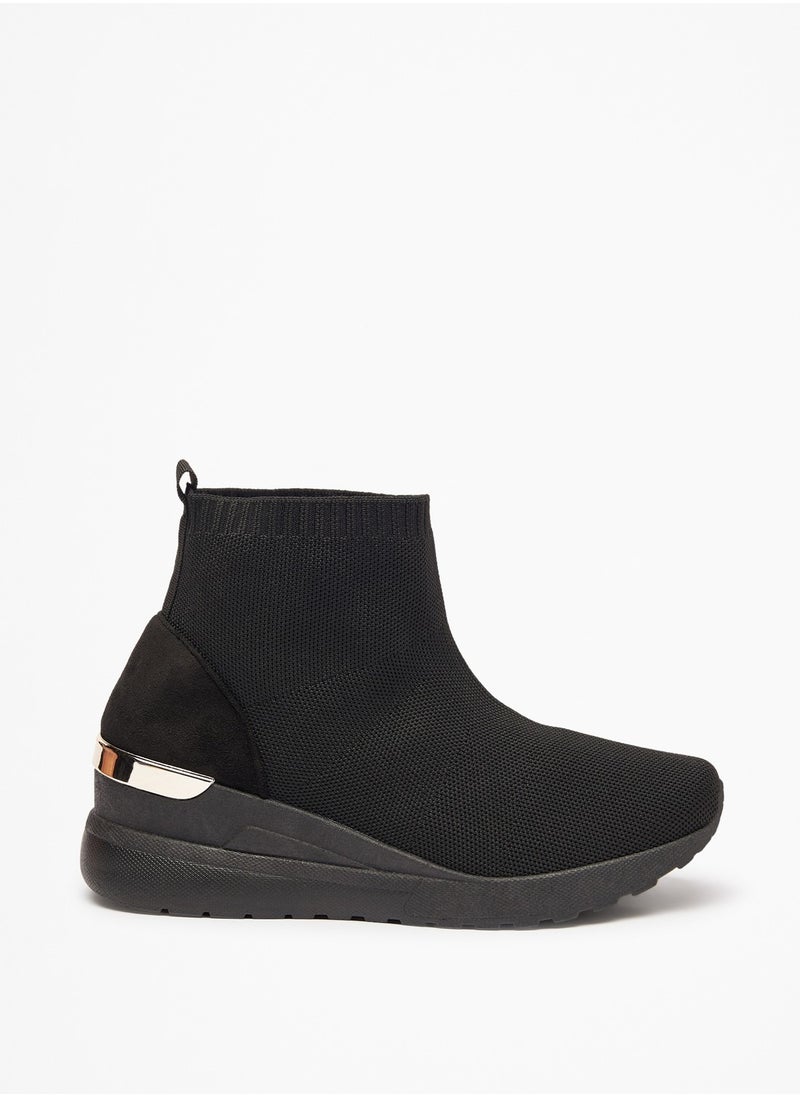 Flora Bella By Shoexpress - Womens Textured Slip-On Ankle Boots with Pull Tabs - Image 1