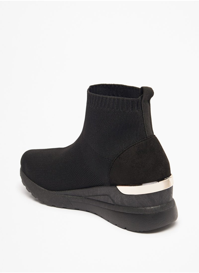 Flora Bella By Shoexpress - Womens Textured Slip-On Ankle Boots with Pull Tabs - Image 1