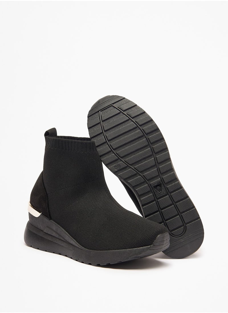 Flora Bella By Shoexpress - Womens Textured Slip-On Ankle Boots with Pull Tabs - Image 1